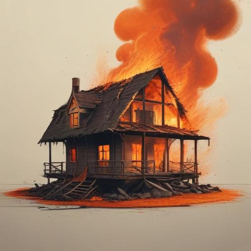 单词“burn down”的助记图片