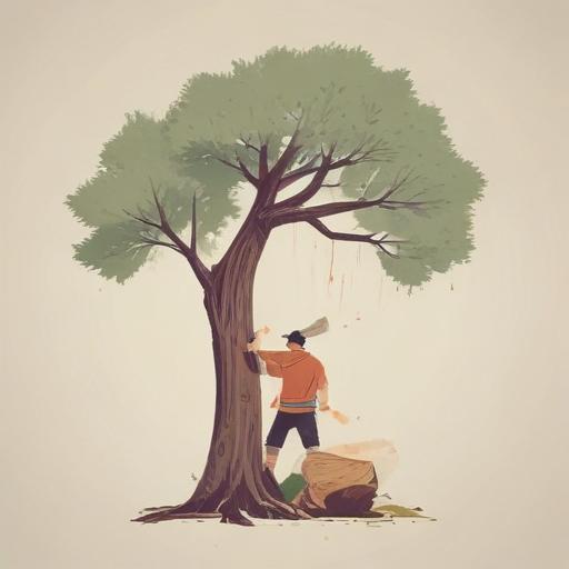 单词“chop down”的助记图片