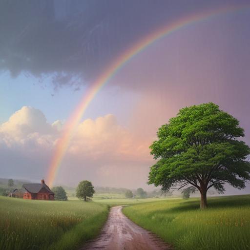 单词“rainbow”的助记图片