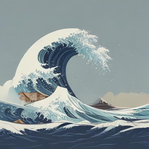 单词“tsunami”的助记图片